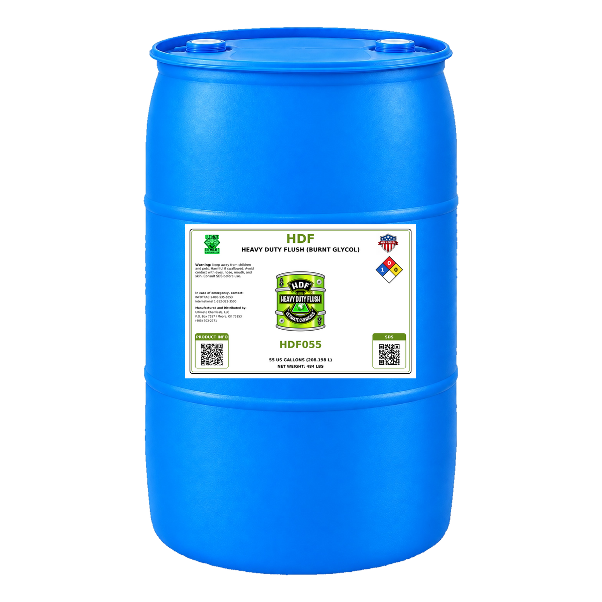 HDF - Heavy Duty Flush (Burnt Glycol), 55 Gallon Drum, HDF055