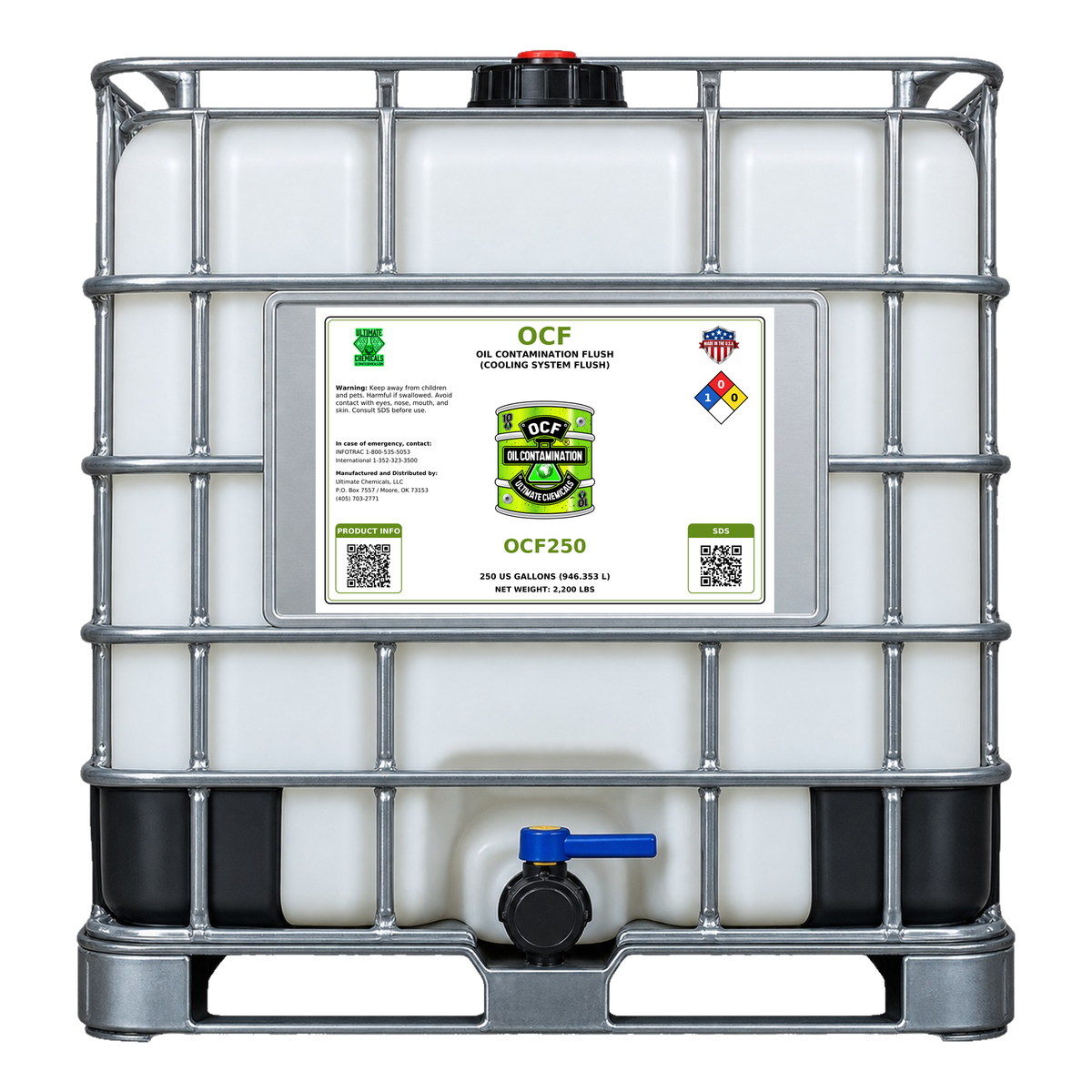 OCF - Oil Contamination Flush (Cooling System Flush), 250 Gallon Tote, OCF250