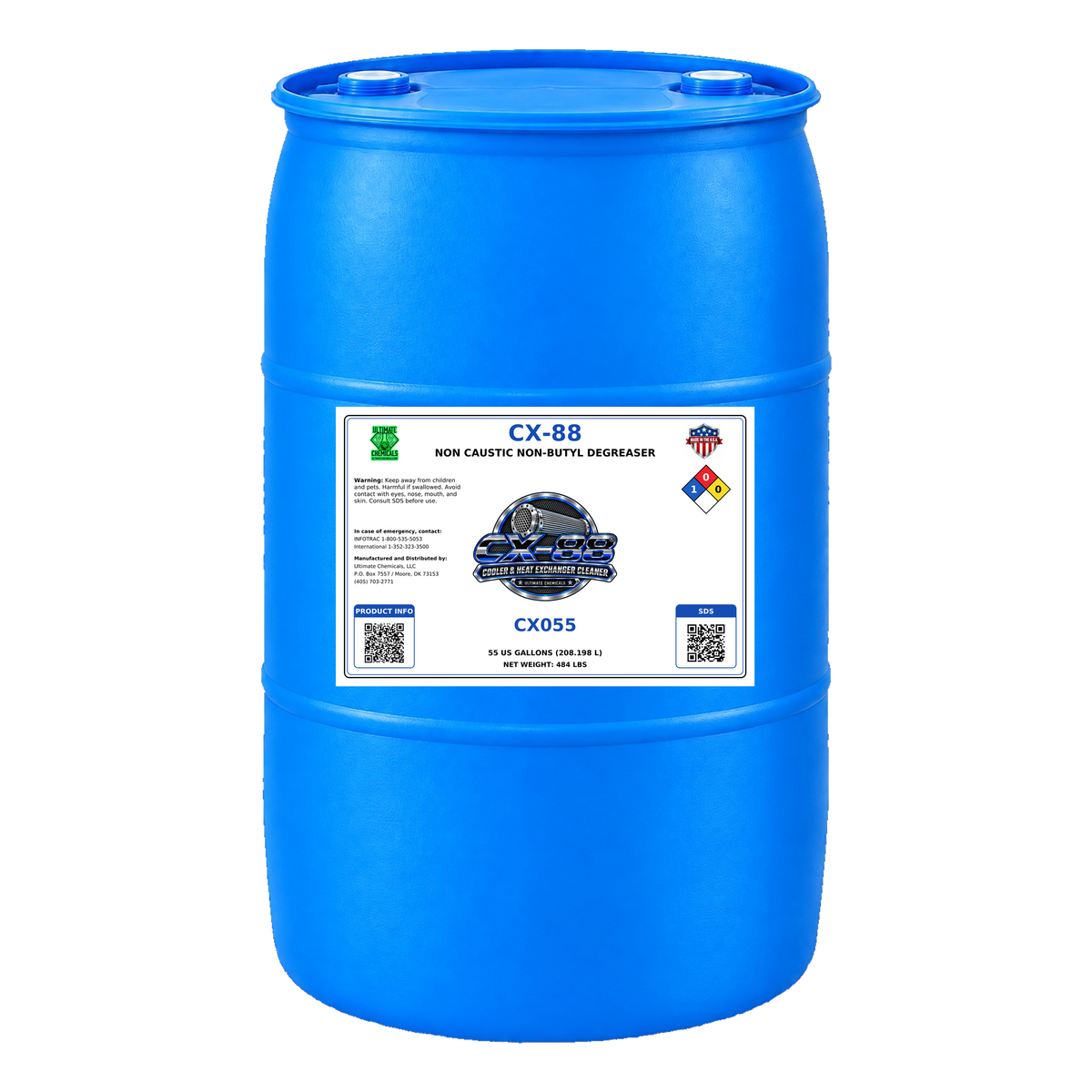 CX-88 - Non Caustic Non-Butyl Degreaser, 55 Gallon Drum, CX055