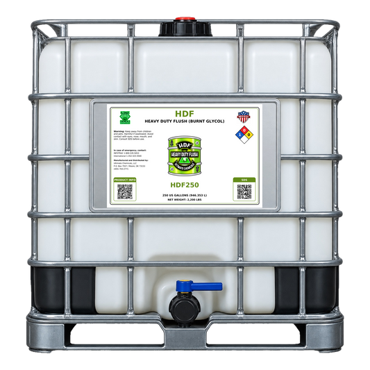 HDF - Heavy Duty Flush (Burnt Glycol), 250 Gallon Tote, HDF250