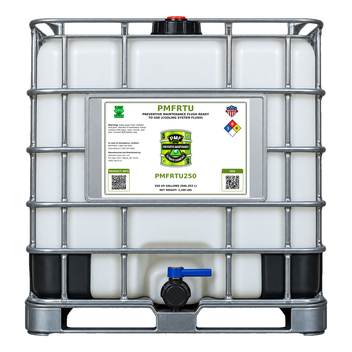 PMFRTU - Preventive Maintenance Flush Ready To Use (Cooling System Flush), 250 Gallon Tote, PMFRTU250