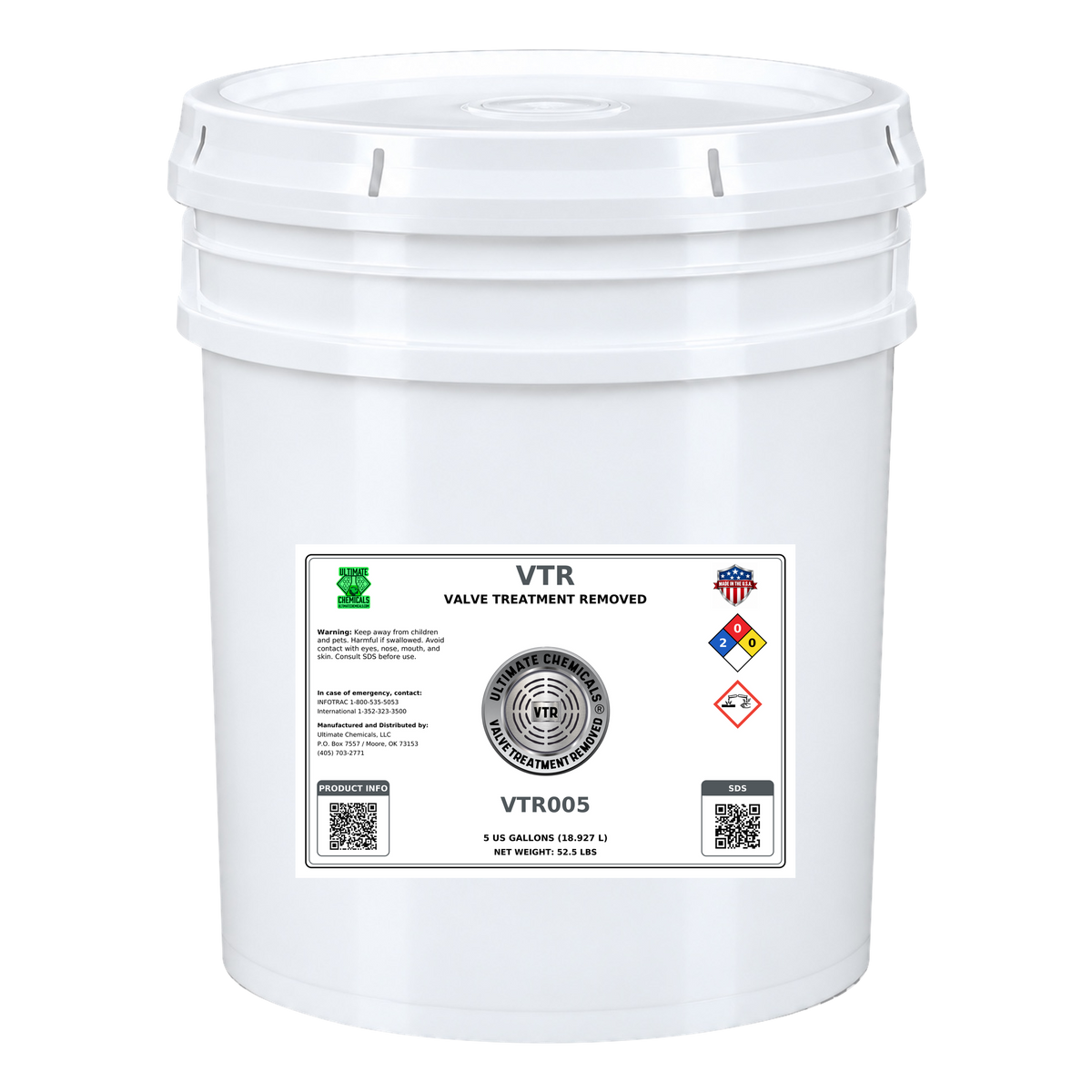 VTR - Valve Treatment Removed, 5 Gallon Bucket, VTR005