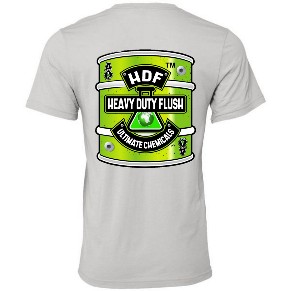 Athletic gray HDF graphic T-shirt back view